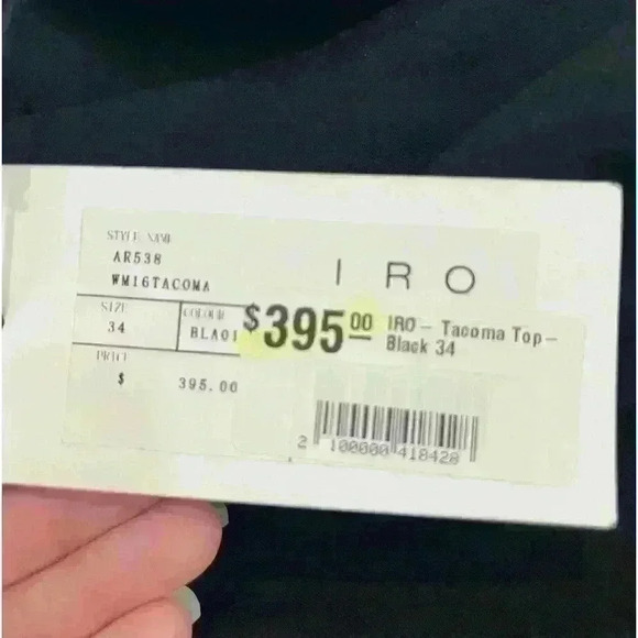 IRO Tacoma One Shoulder Top Black Size 34 B4HP embellished new sorority formal - Picture 6 of 7